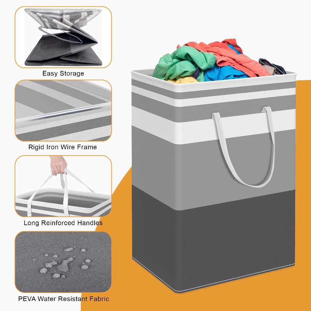 Hivvago 2-Pack Large Waterproof Laundry Baskets with Handles V1003-HWS102-LB-2PK