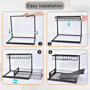 Hivvago 2-Tier Pull-Out Under Sink Organizer Storage Shelf For Kitchen V1003-HWS103-2TSCBS-BK