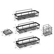 Hivvago Stainless Steel Bathroom Organizer with Adhesive Shelves V1003-HWS104-BSO-BK-5PK