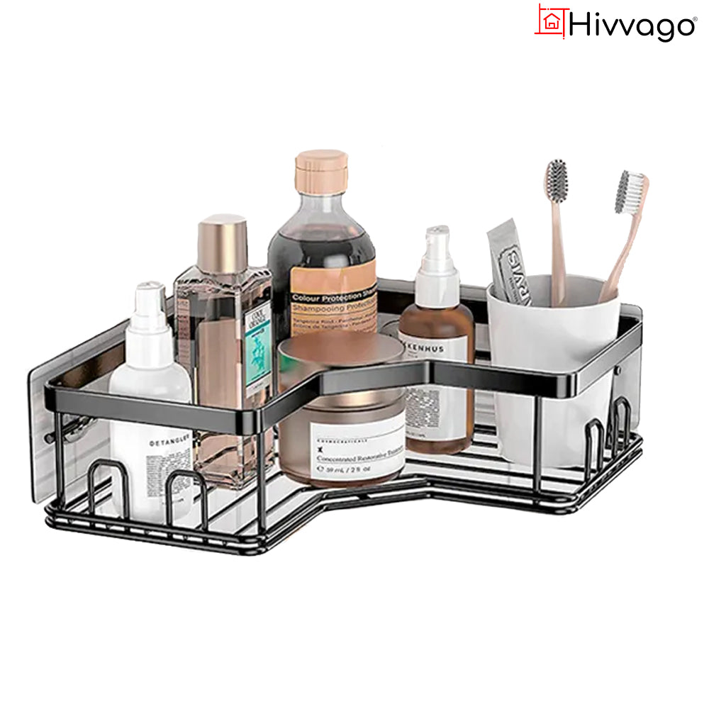 Hivvago Stainless Steel Bathroom Organizer Shelves V1003-HWS105-CORG-BK-2PK