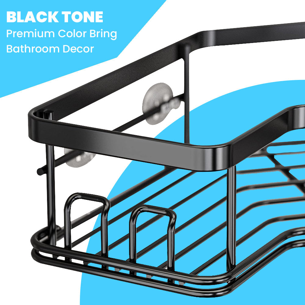 Hivvago Stainless Steel Bathroom Organizer Shelves V1003-HWS105-CORG-BK-2PK