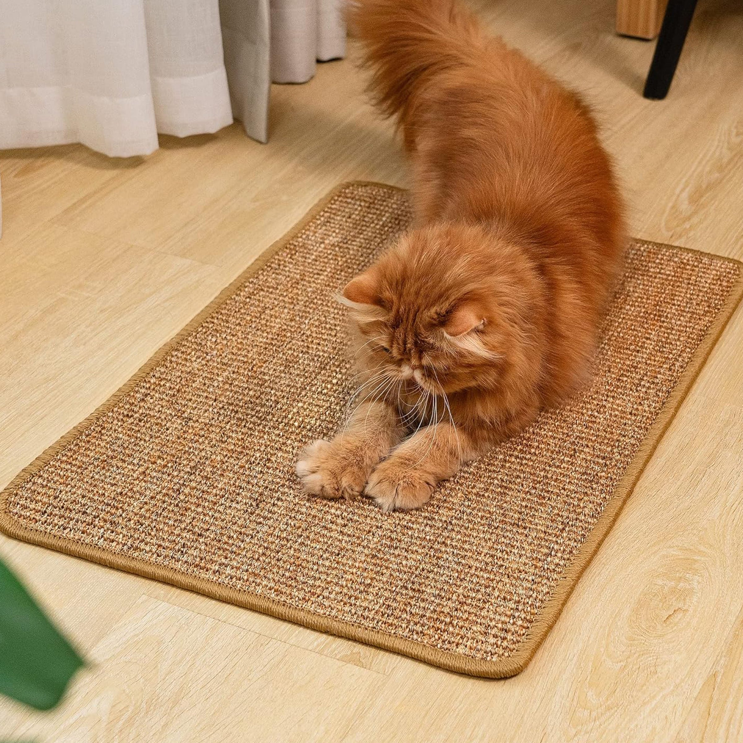 PupLily Natural Sisal Cat Scratch Mat, 40 X 60 CM V1003-PPL-SMT-SBS002-STD-FBM