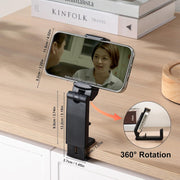 Urbanoki Airplane Phone Holder Mount 360 degrees Rotation Stand for Travel Desk - Black V1003-URN-APH-SBS006-BLK