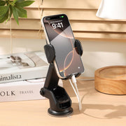 Urbanoki 4 in 1 Car Phone Holder Dashboard Windshield Vent Mount for All Phones - Black V1003-URN-CPH-SBS008-BLK