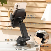 Urbanoki 4 in 1 Car Phone Holder Dashboard Windshield Vent Mount for All Phones - Black V1003-URN-CPH-SBS008-BLK