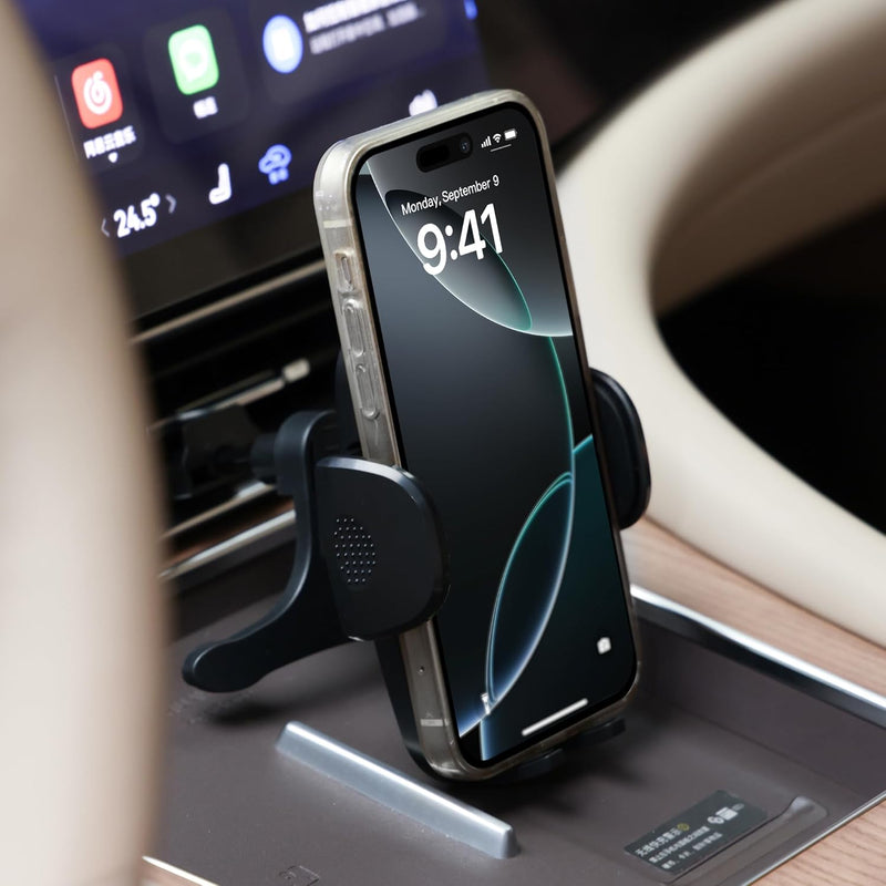Urbanoki 4 in 1 Car Phone Holder Dashboard Windshield Vent Mount for All Phones - Black V1003-URN-CPH-SBS008-BLK