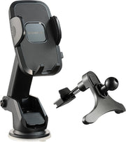 Urbanoki 4 in 1 Car Phone Holder Dashboard Windshield Vent Mount for All Phones - Black V1003-URN-CPH-SBS008-BLK