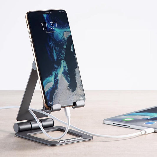 Urbanoki Portable Phone Tablet Stand Dual Folding Desk Travel Cradle Dock V1003-URN-CTS-SBS007-BLK
