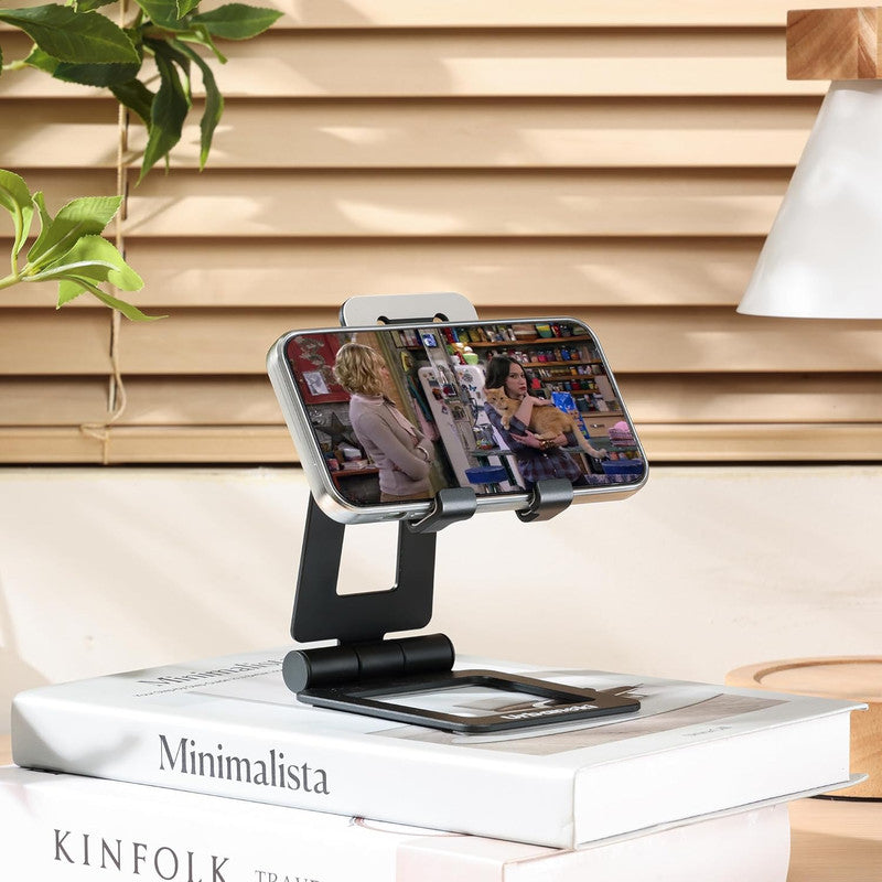 Urbanoki Portable Phone Tablet Stand Dual Folding Desk Travel Cradle Dock V1003-URN-CTS-SBS007-BLK