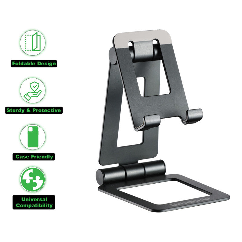 Urbanoki Portable Phone Tablet Stand Dual Folding Desk Travel Cradle Dock V1003-URN-CTS-SBS007-BLK