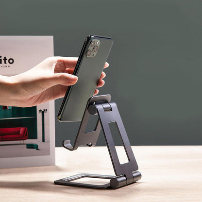 Urbanoki Portable Phone Tablet Stand Dual Folding Desk Travel Cradle Dock V1003-URN-CTS-SBS007-BLK