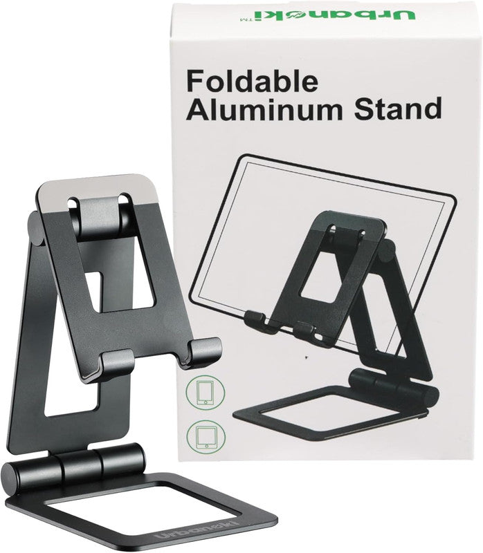 Urbanoki Portable Phone Tablet Stand Dual Folding Desk Travel Cradle Dock V1003-URN-CTS-SBS007-BLK