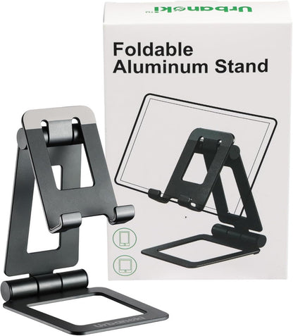 Urbanoki Portable Phone Tablet Stand Dual Folding Desk Travel Cradle Dock V1003-URN-CTS-SBS007-BLK