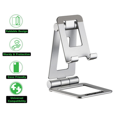 Urbanoki Portable Phone Tablet Stand Dual Folding Desk Travel Cradle Dock V1003-URN-CTS-SBS007-SVR