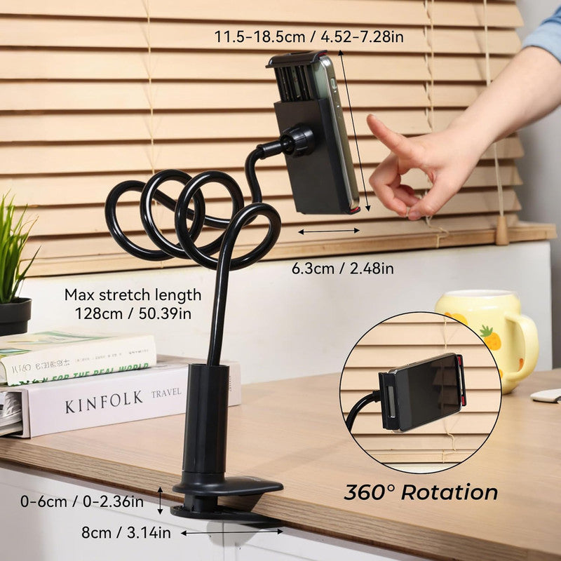 Urbanoki Gooseneck Phone Holder Flexible Clamp Mount for Bed Desk V1003-URN-GPH-SBS009-BLK