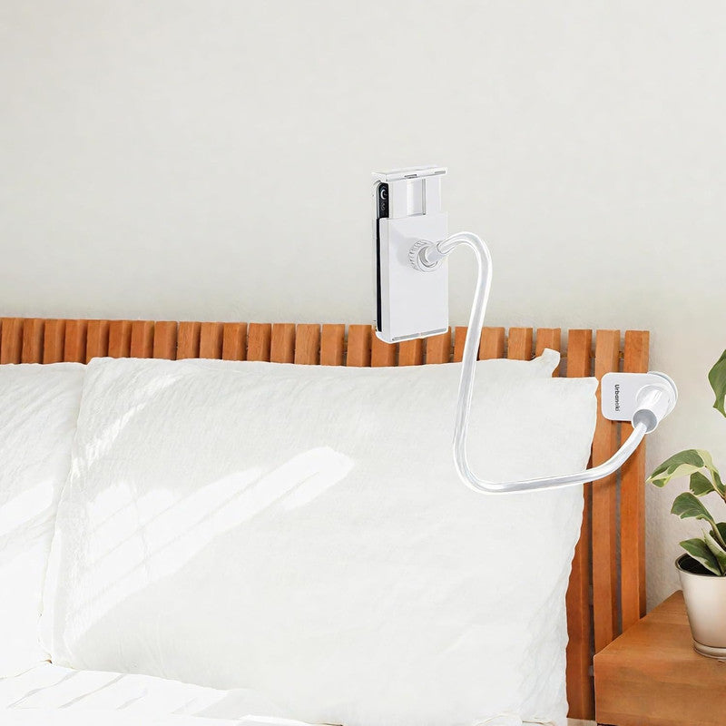 Urbanoki Gooseneck Phone Holder Flexible Clamp Mount for Bed Desk V1003-URN-GPH-SBS009-WHT