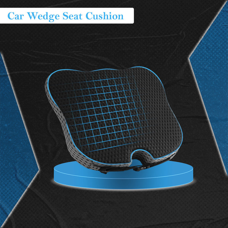 Vagooz Car Wedge Seat Cushion - Memory Foam Booster with Non-Slip Base, Black V1003-VAG-SBS021-BK