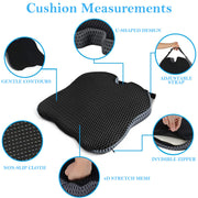 Vagooz Car Wedge Seat Cushion - Memory Foam Booster with Non-Slip Base, Black V1003-VAG-SBS021-BK