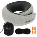 Vagooz Memory Foam Travel Neck Pillow Set V1003-VAG-TPL-SBS003-GRY-FBM
