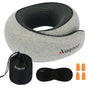 Vagooz Memory Foam Travel Neck Pillow Set V1003-VAG-TPL-SBS003-GRY-FBM
