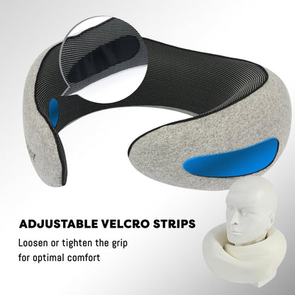Vagooz Memory Foam Travel Neck Pillow Set V1003-VAG-TPL-SBS003-GRY-FBM