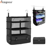 Vagooz Foldable 3 Shelf Travel Camping Organizer with Hook V1003-VGS101-FTB-BK