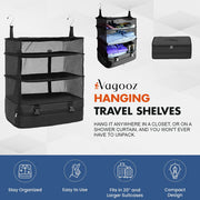 Vagooz Foldable 3 Shelf Travel Camping Organizer with Hook V1003-VGS101-FTB-BK