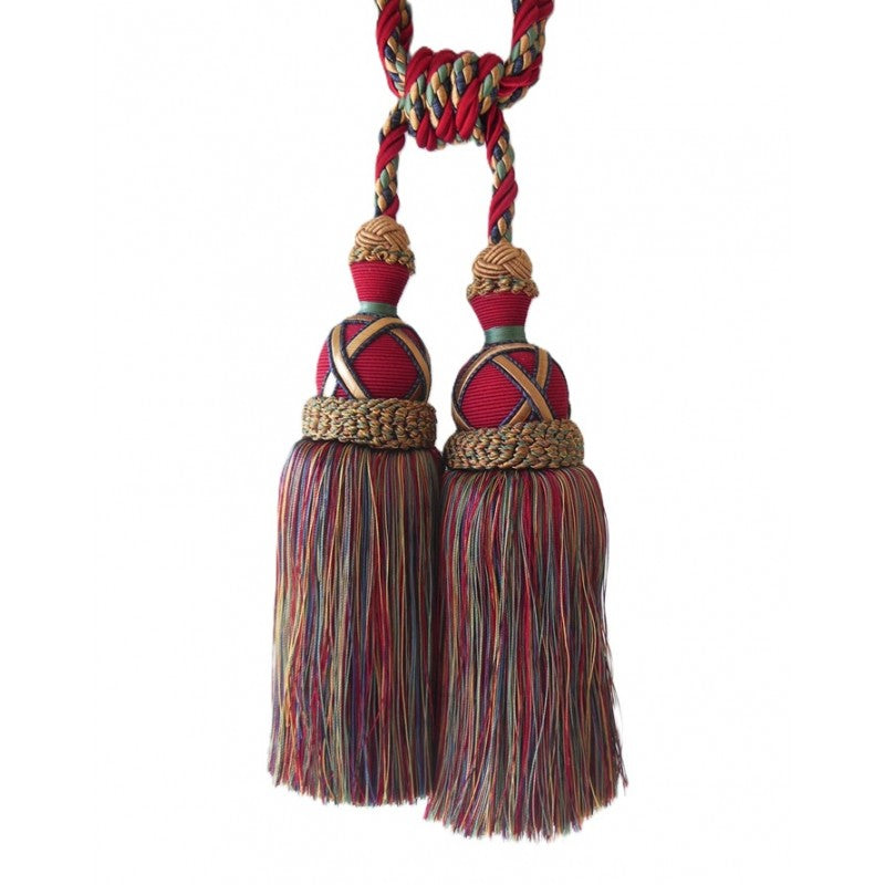 Multi Coloured Double Tassel Curtain Tieback V1008-2615-226