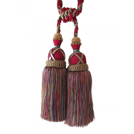Multi Coloured Double Tassel Curtain Tieback V1008-2615-226