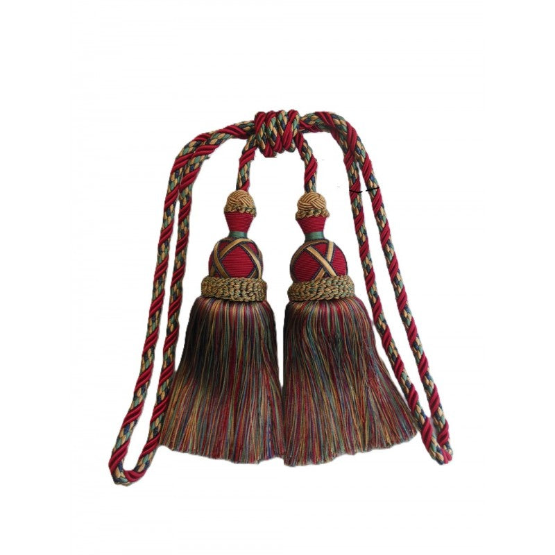 Multi Coloured Double Tassel Curtain Tieback V1008-2615-226
