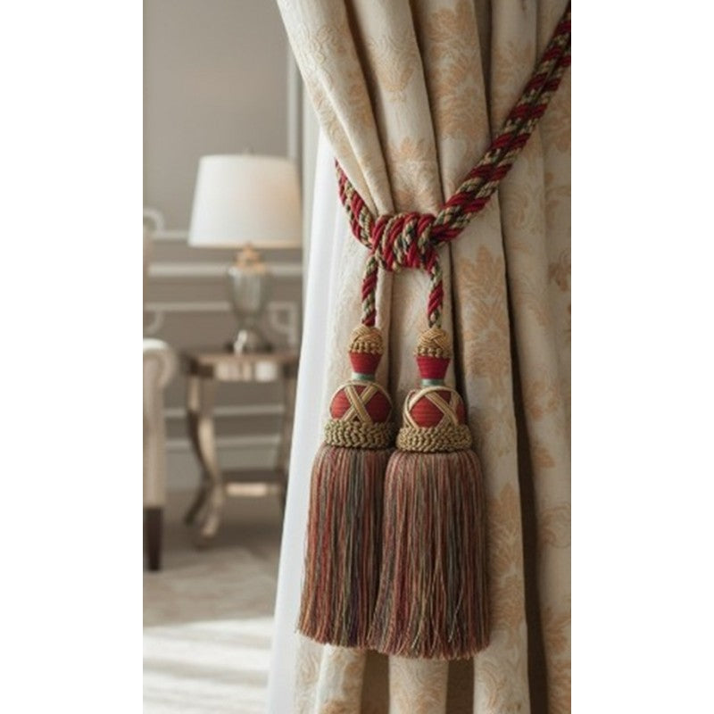 Multi Coloured Double Tassel Curtain Tieback V1008-2615-298
