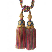 Multi Coloured Double Tassel Curtain Tieback V1008-2615-302
