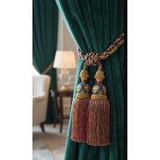 Multi Coloured Double Tassel Curtain Tieback V1008-2615-302