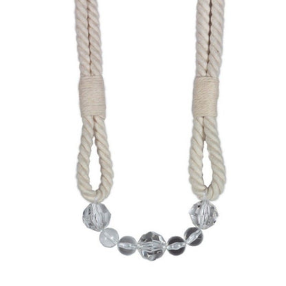 Natural Cotton Beaded Rope Curtain Tieback V1008-4154-1087