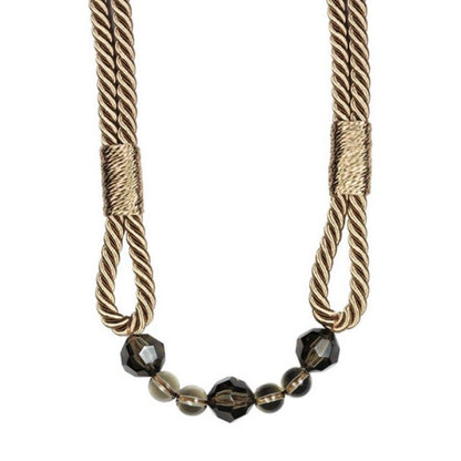 Olive Green Beaded Rope Curtain Tieback V1008-4154-7443