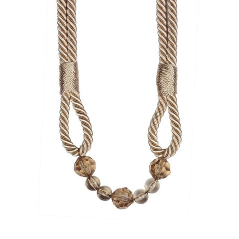 Cream Beaded Rope Curtain Tieback V1008-4154-8001