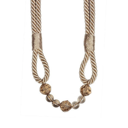 Cream Beaded Rope Curtain Tieback V1008-4154-8001
