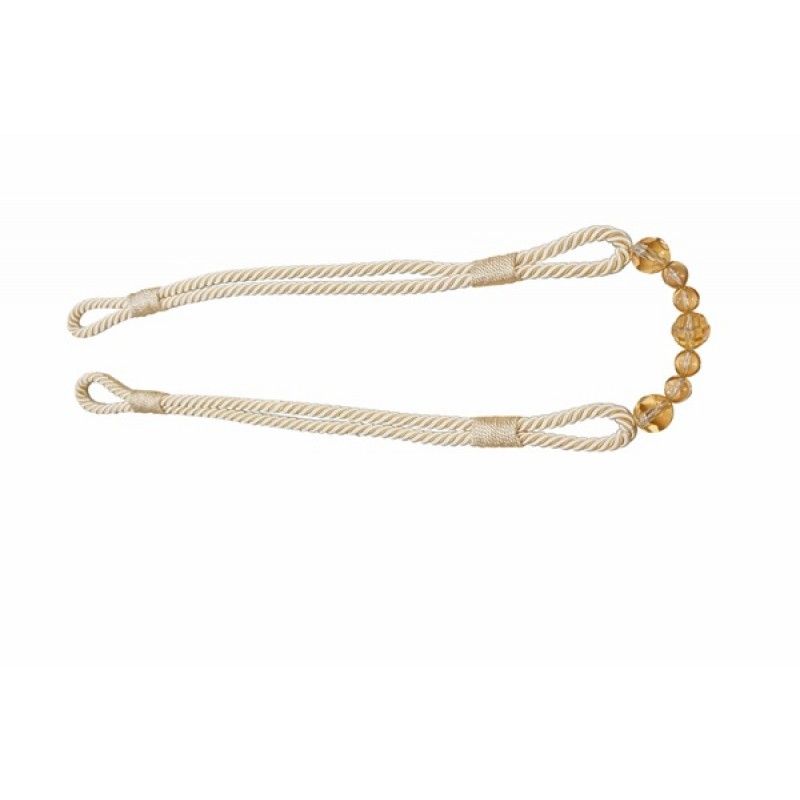 Cream Beaded Rope Curtain Tieback V1008-4154-8001