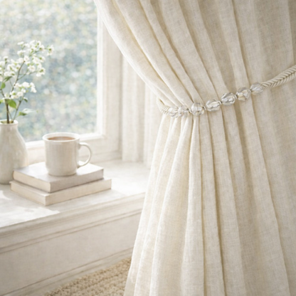 Oyster Beaded Rope Curtain Tieback V1008-4154-8036