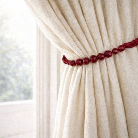 Burgundy Beaded Rope Curtain Tieback V1008-4154-8052