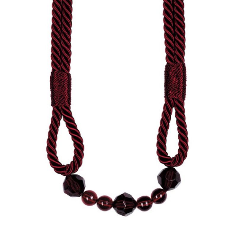 Burgundy Beaded Rope Curtain Tieback V1008-4154-8052