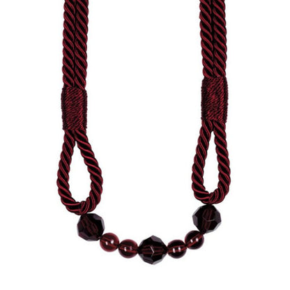 Burgundy Beaded Rope Curtain Tieback V1008-4154-8052