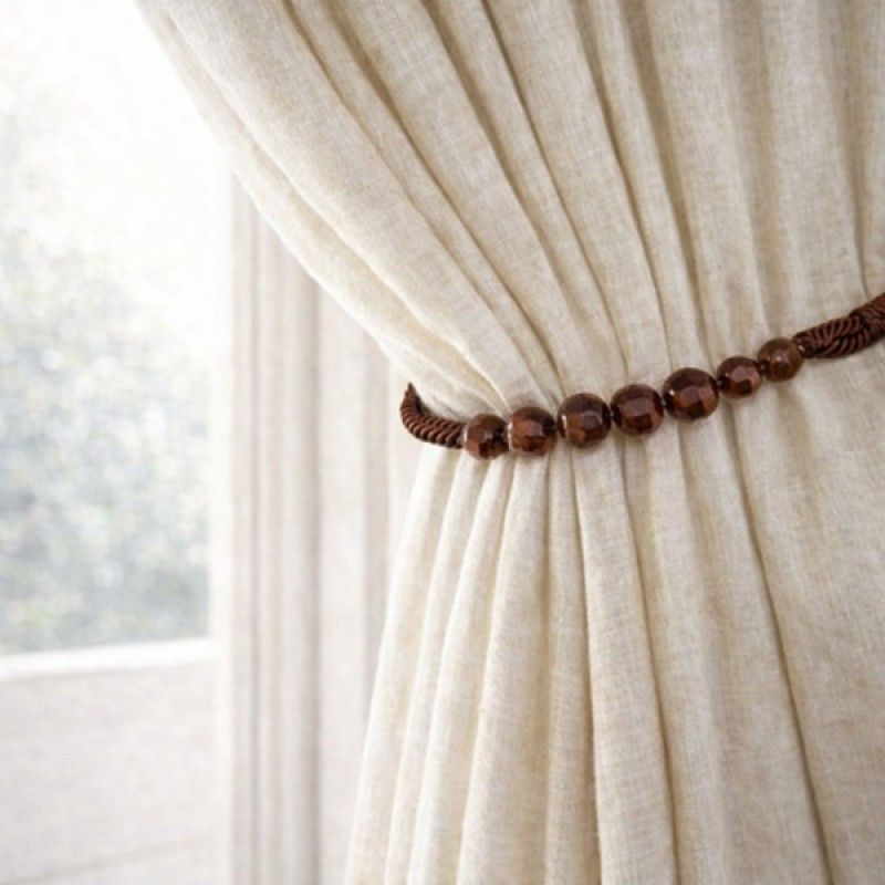 Walnut Brown Beaded Rope Curtain Tieback V1008-4154-9813