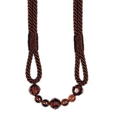 Walnut Brown Beaded Rope Curtain Tieback V1008-4154-9813