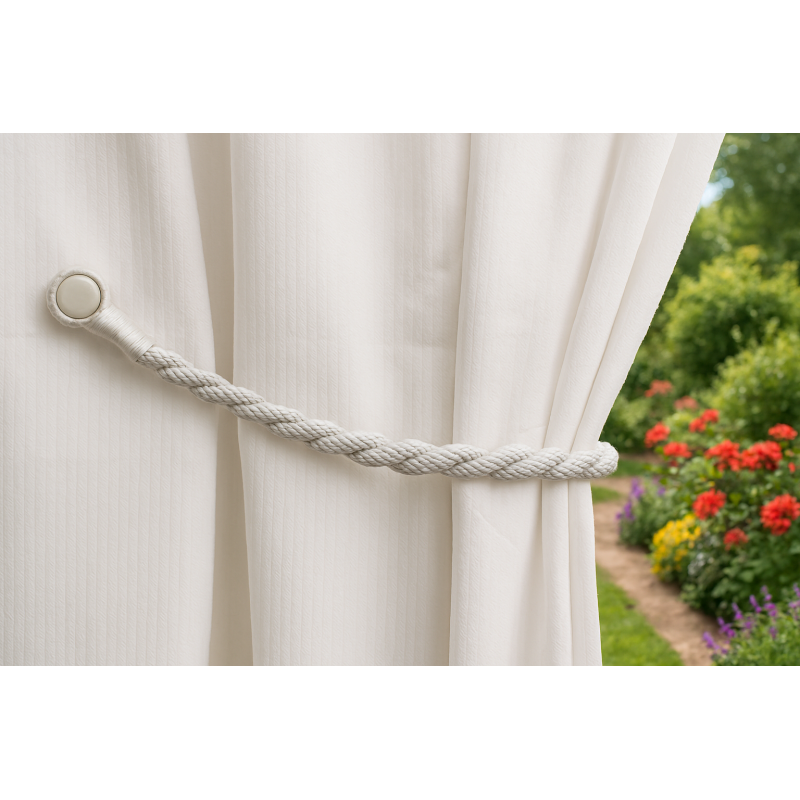 Magnetic weaved rope tieback Beige V1008-45510-14