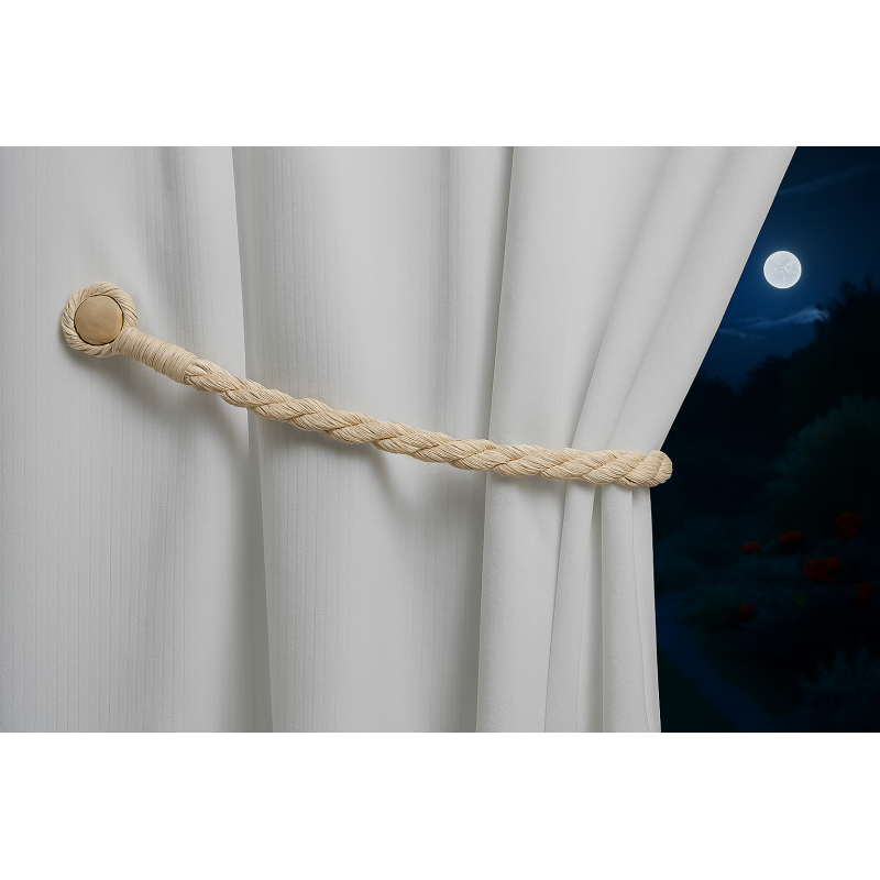 Magnetic weaved rope tieback Linen V1008-45510-16