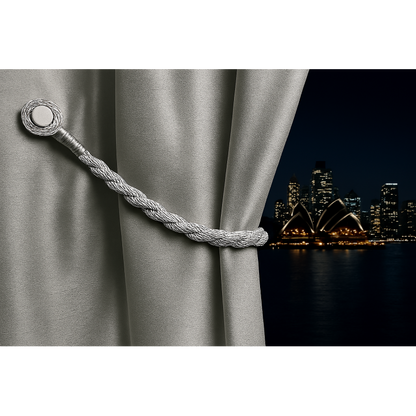 Magnetic weaved rope tieback Silver V1008-45510-29