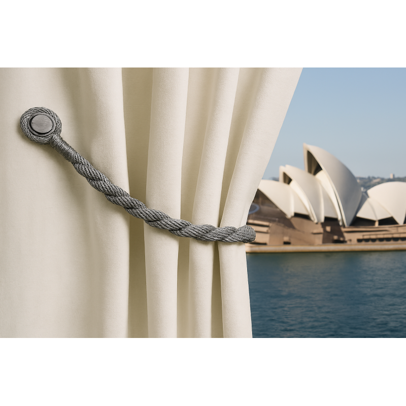 Magnetic weaved rope tieback Grey V1008-45510-30