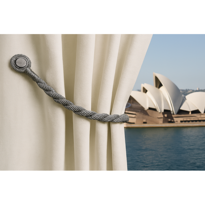 Magnetic weaved rope tieback Grey V1008-45510-30