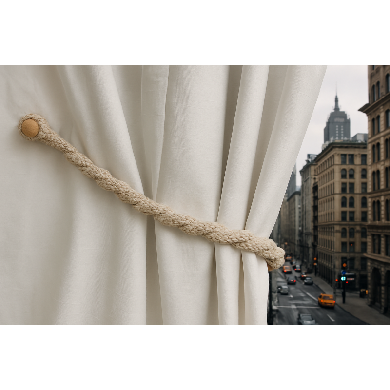 Magnetic weaved rope tieback Linen V1008-45511-18